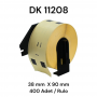 Brother DK-11208 Muadili Etiket  38 mm x 90 mm 400 Adet Adres Beyaz 