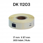 Brother DK-11203 Muadili Etiket  17 mm x 87 mm 300 Adet Die-Cut Dosya Etiketi