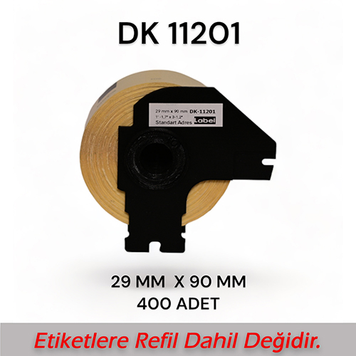 Brother DK-11201 Muadili Etiket  29 mm x 90 mm 400 Adet St Adres