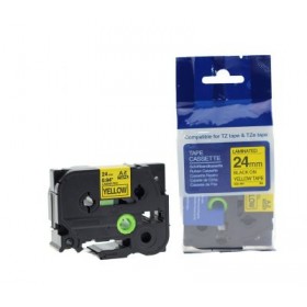 MUADİL Brother P-Touch TZ-tape 24mm Sarı-Siyah Etiket 24TZE-651