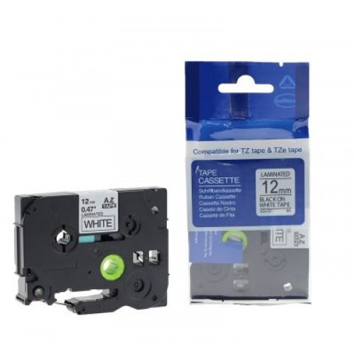 MUADİL Brother P-Touch TZ-tape 12mm Beyaz-Siyah Etiket 12TZE-231